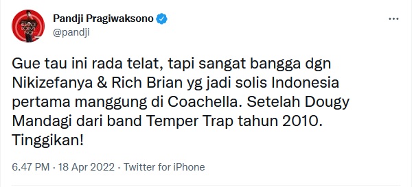 musisi Indonesia yang tampil di Coachella