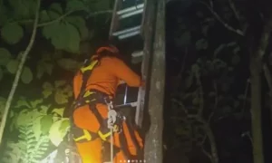 evakuasi seorang pria di hutan nglaran gunung kidul