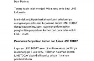 Line Today resmi tutup