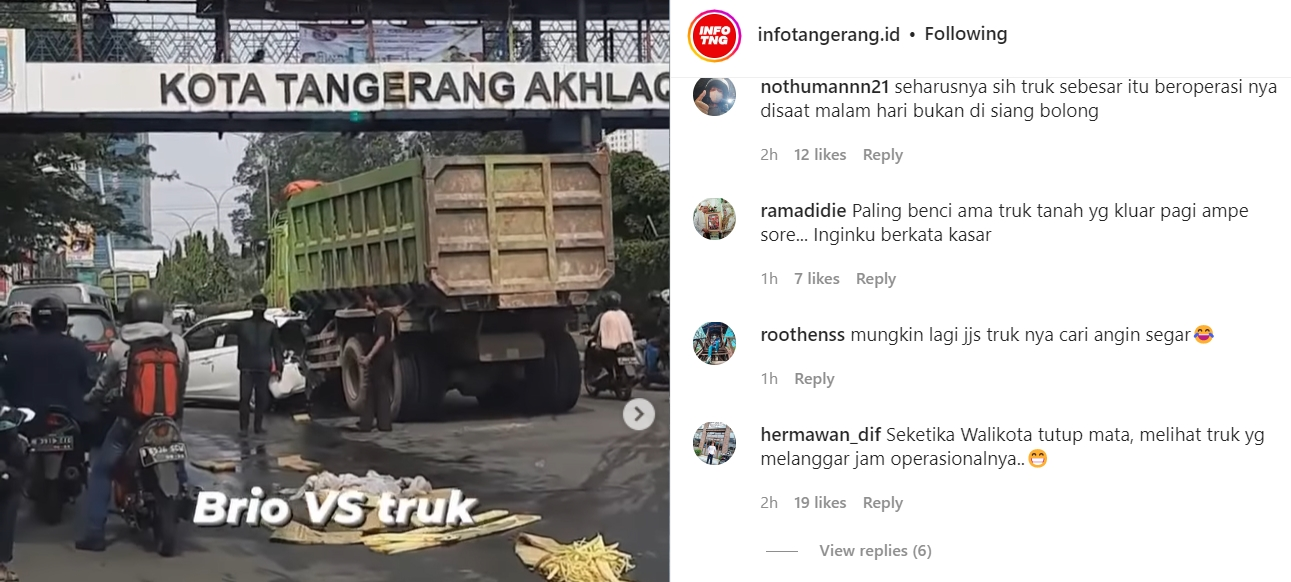 Kecelakaan Mobil Ditabrak Truk Besar Di Cikokol Tangerang, Netizen ...