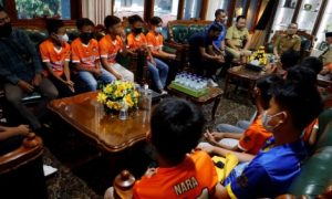 Pertemuan 12 murid SSB Baturetno dengan Bupati Bantul