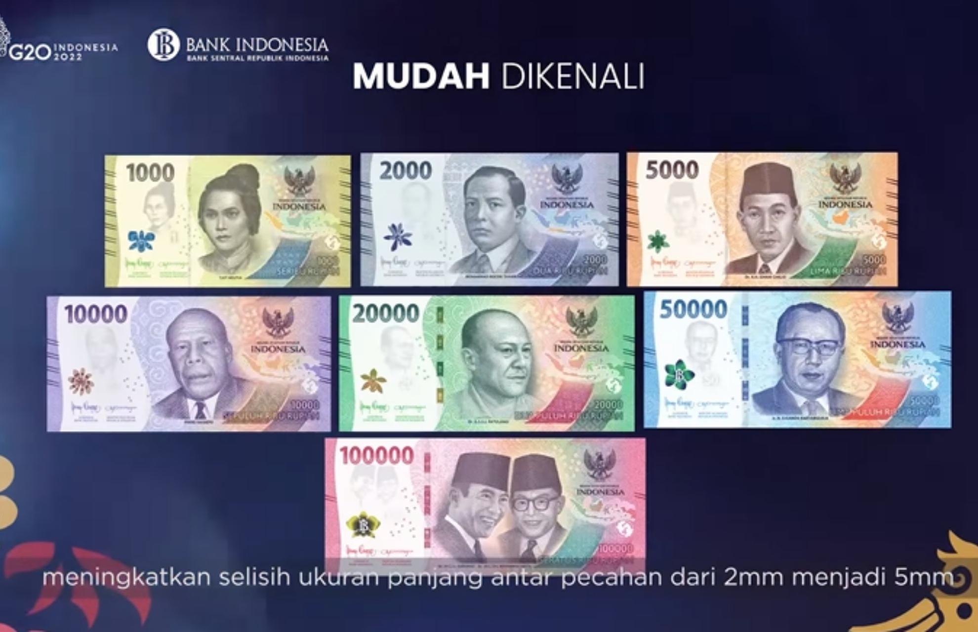 BI Luncurkan Uang Kertas Baru Tahun 2022 Mulai Dari Rp 1 000 Hingga Rp 