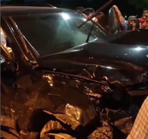 Kondisi kendaraan pasca kecelakaan di Jakarta Utara hari ini