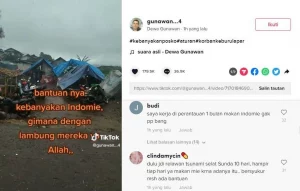 Bantuan mie instan untuk korban gempa Cianjur