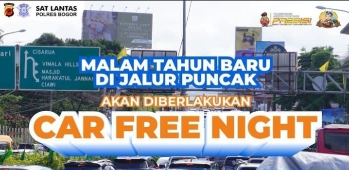 Jadwal car free night di kawasan Puncak Bogor