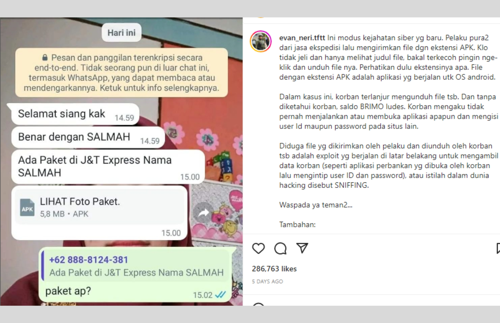 Viral Modus Penipuan Berkedok Kurir Paket Kirim Foto Dengan Format Apk Bobol Saldo Rekening 4429