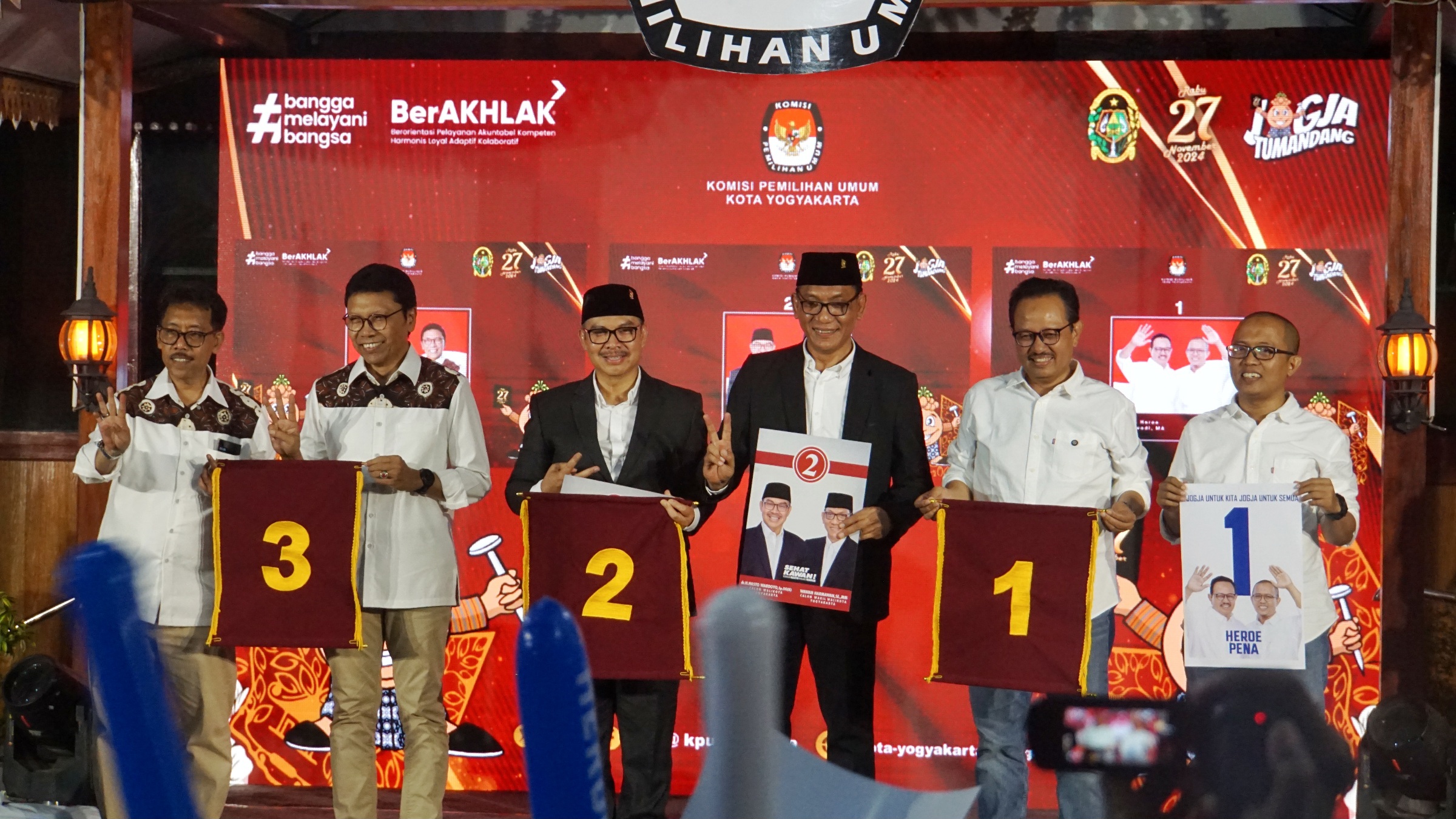 3 Kandidat Pilkada Yogyakarta Mengundi Nomor Urut, Ini Hasilnya