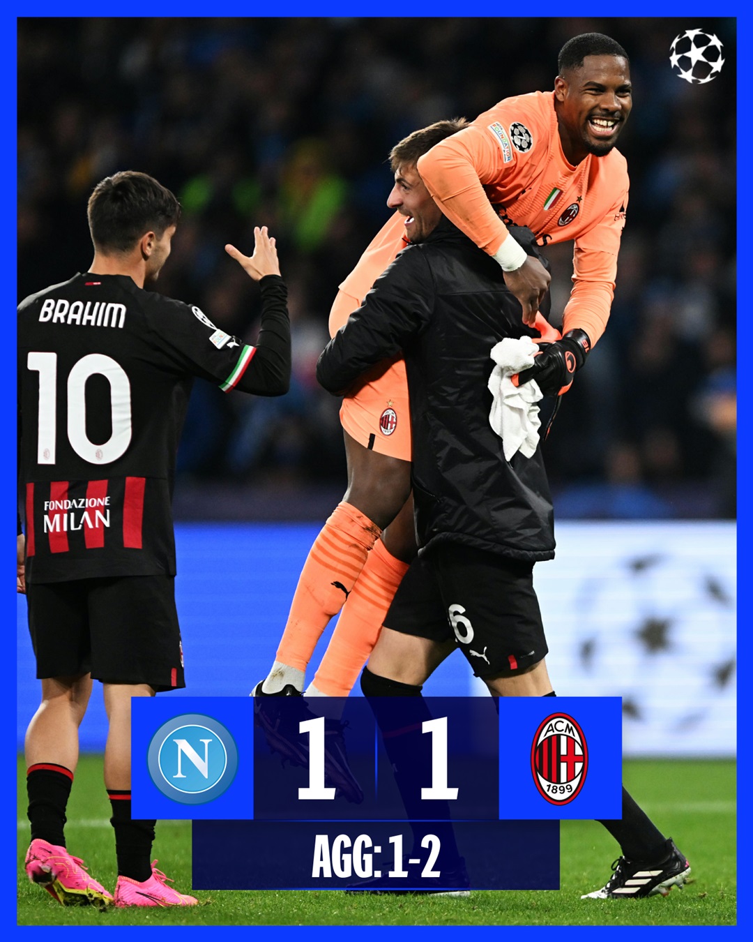 Hasil pertandingan Napoli vs AC Milan