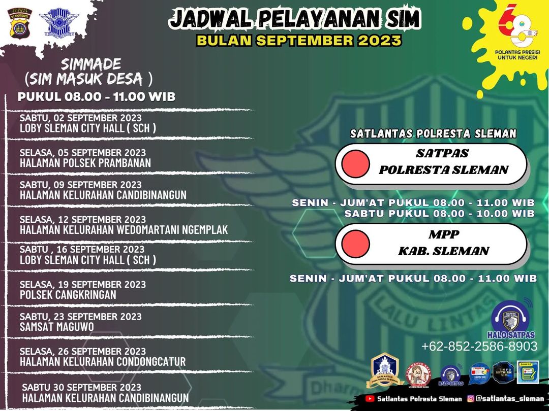 jadwal SIM keliling Sleman September 2023