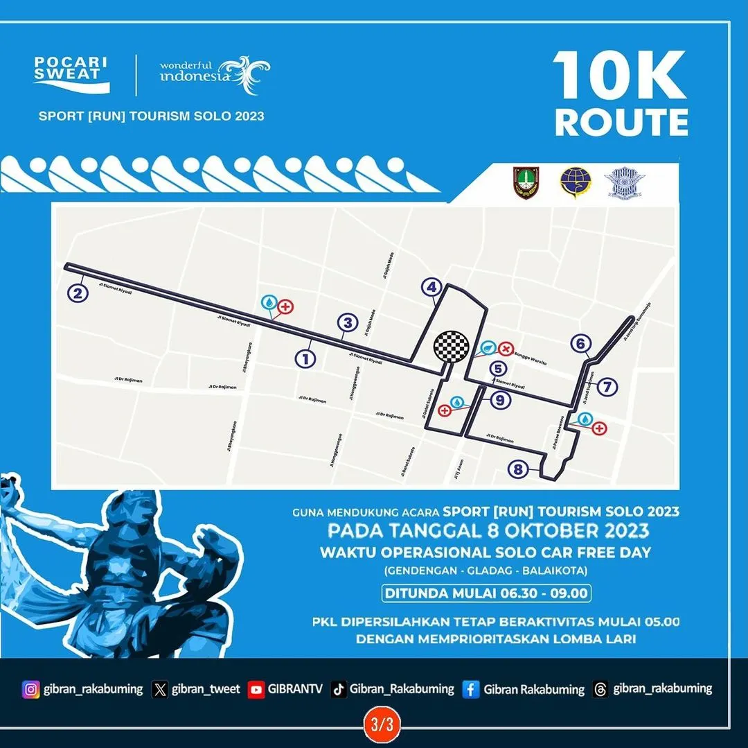 Jam Buka CFD Solo Ditunda, Berikut Rute Event Sport Run Tourism Solo 2023