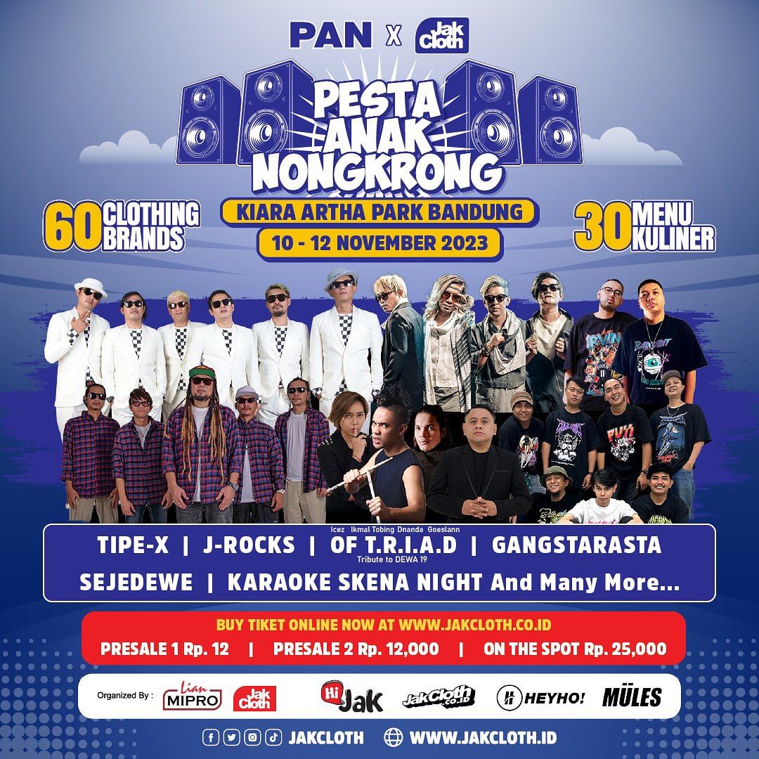 Jadwal Konser Pesta Anak Nongkrong JakCloth di Bandung 2023, Tiket Hanya Rp 12!