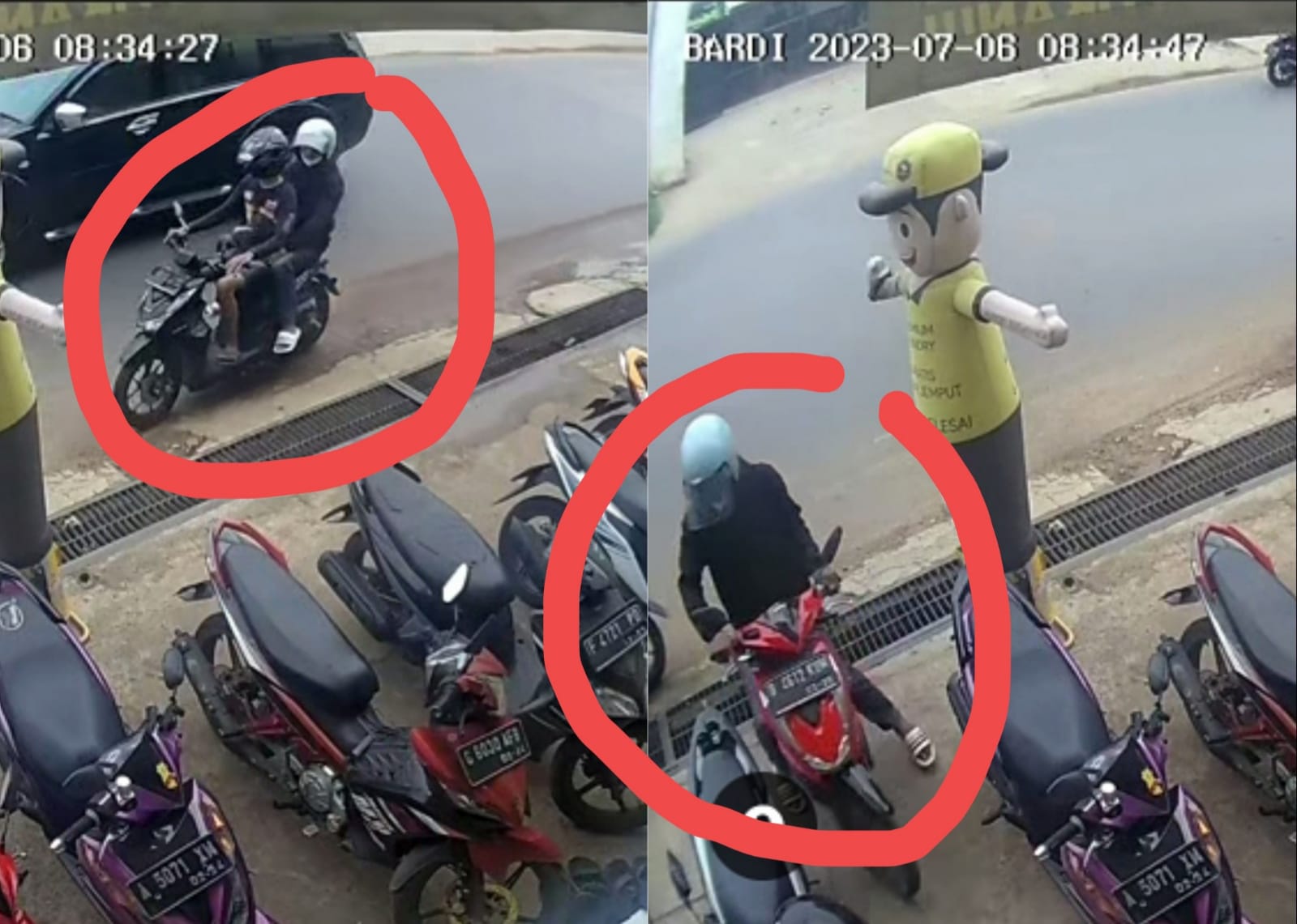 aksi pencurian motor di Bekasi 