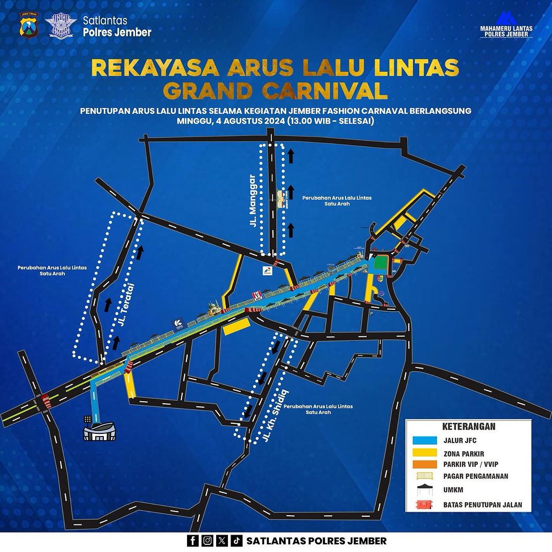 Pengalihan arus di Jember 3-4 Agustus 2024