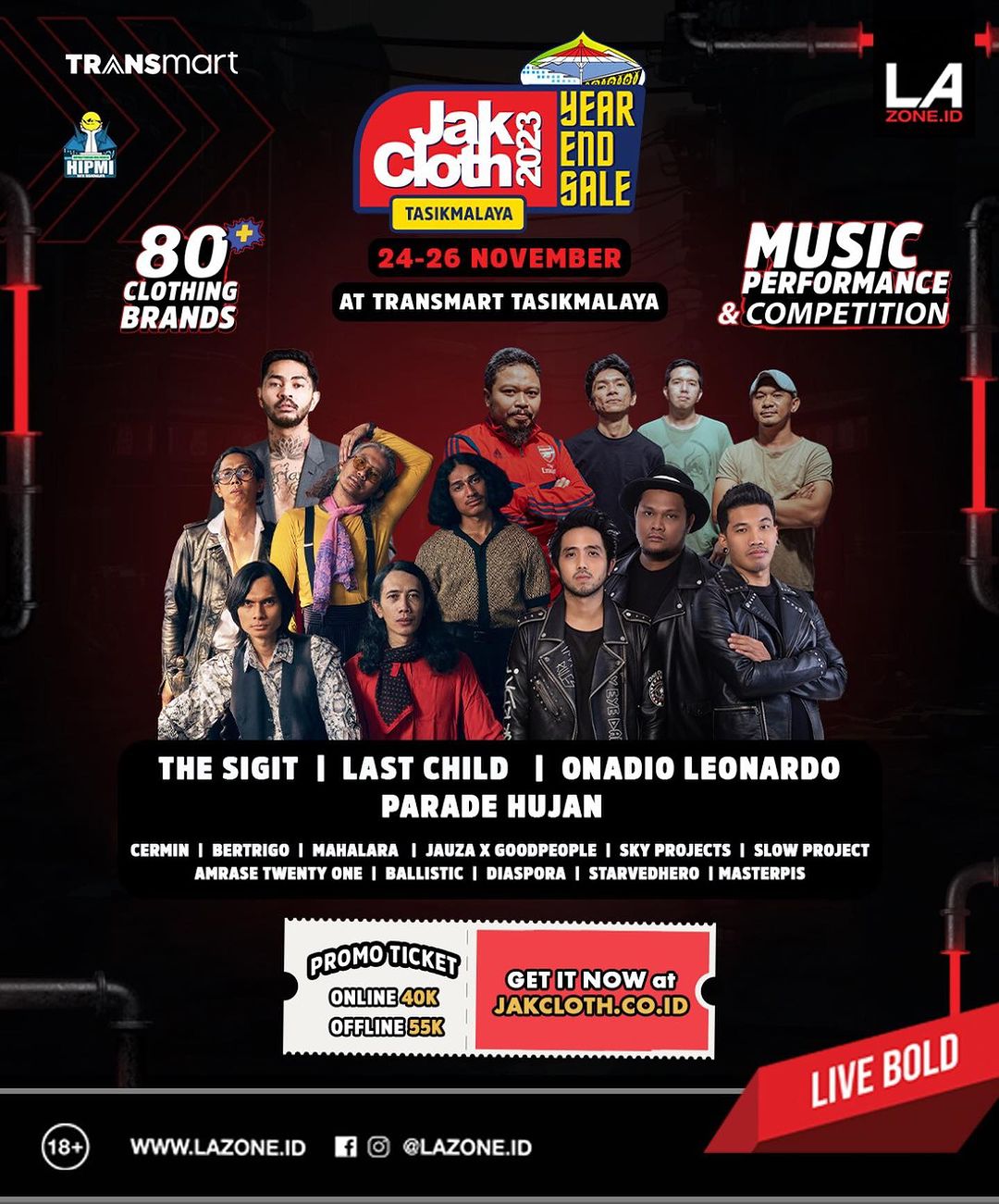 Jadwal Konser JakCloth di Tasikmalaya 2023, Guest Star Parade Hujan