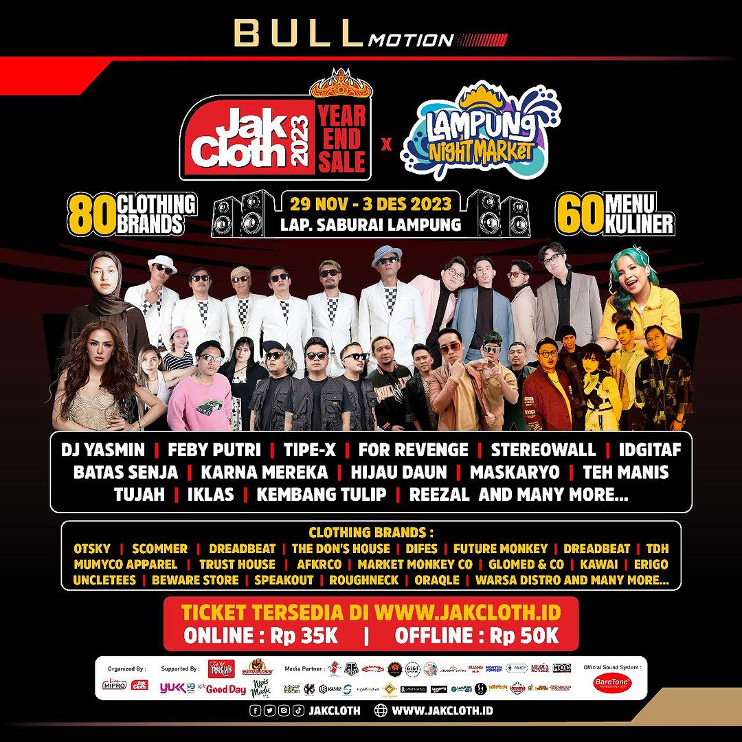 Rundown Hari Pertama  Konser JakCloth di Lampung, Ada Line Up Baru