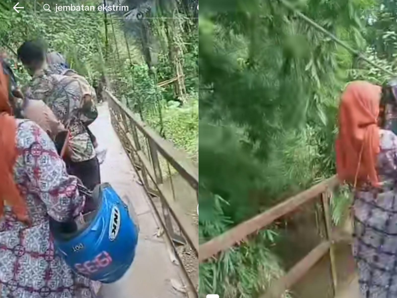 Rombongan besan melewati sungai dan hutan