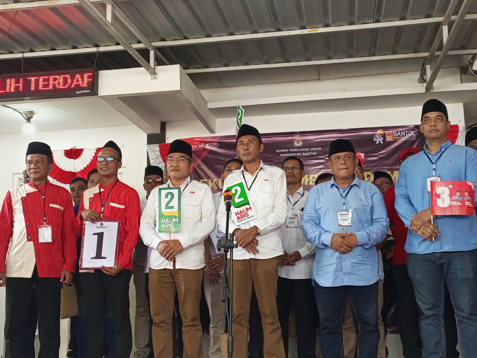 Pengundian Nomor Urut Cabup-Cawabup Bantul, Untoro 1, Halim 2, Joko 3