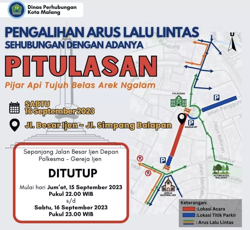 Info penutupan jalan di Malang
