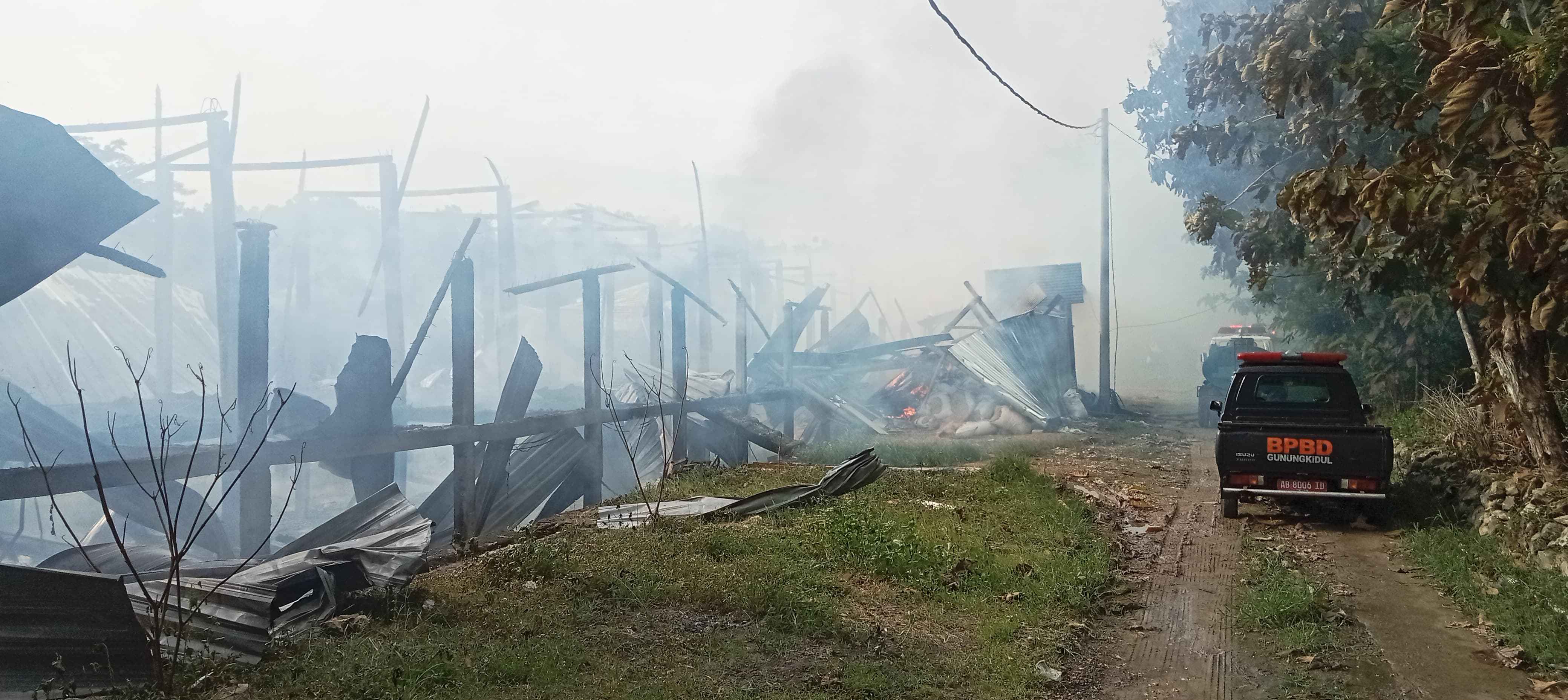 Kandang Ayam di Gunungkidul Kebakaran, Pemilik Rugi Hingga Ratusan Juta