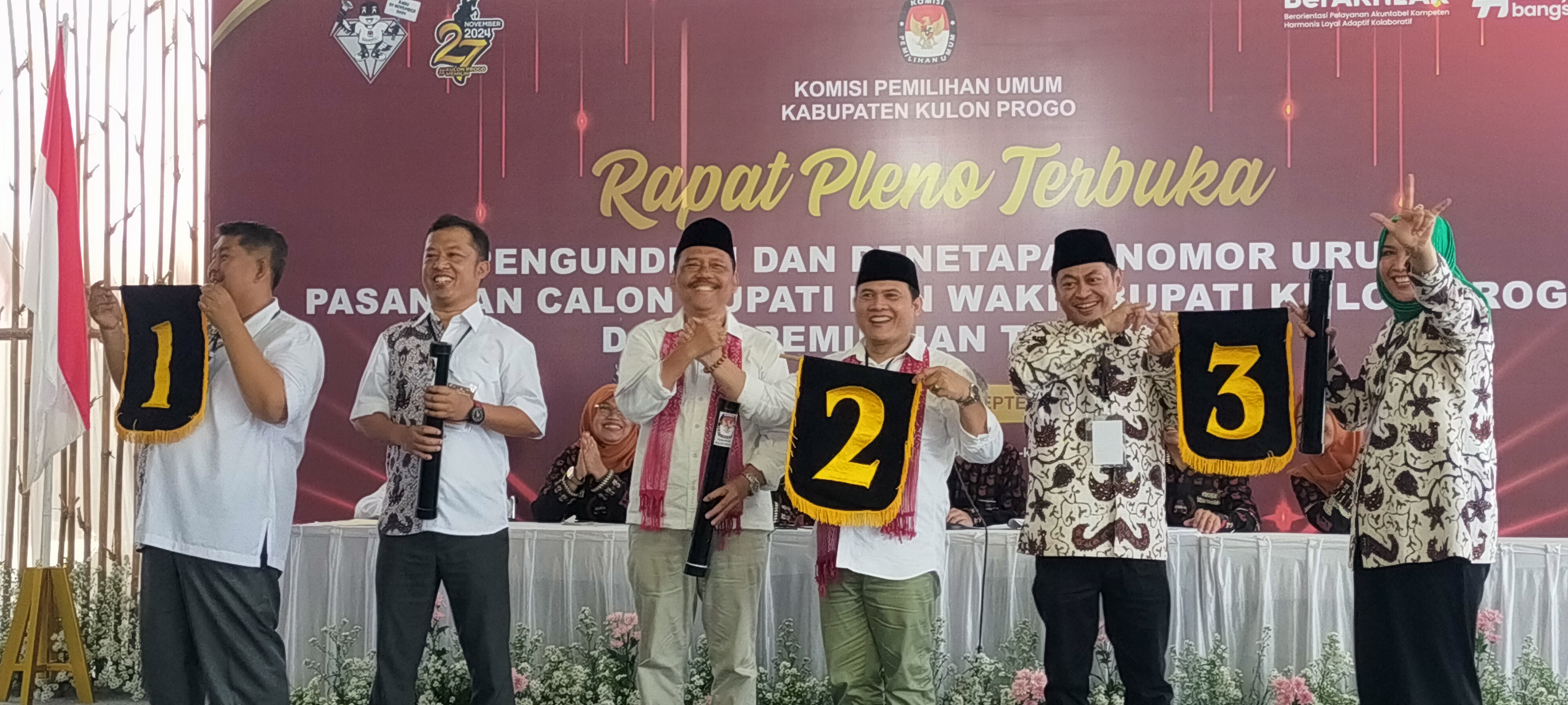 KPU Kulon Progo Tetapkan Nomor Urut Paslon Pilkada