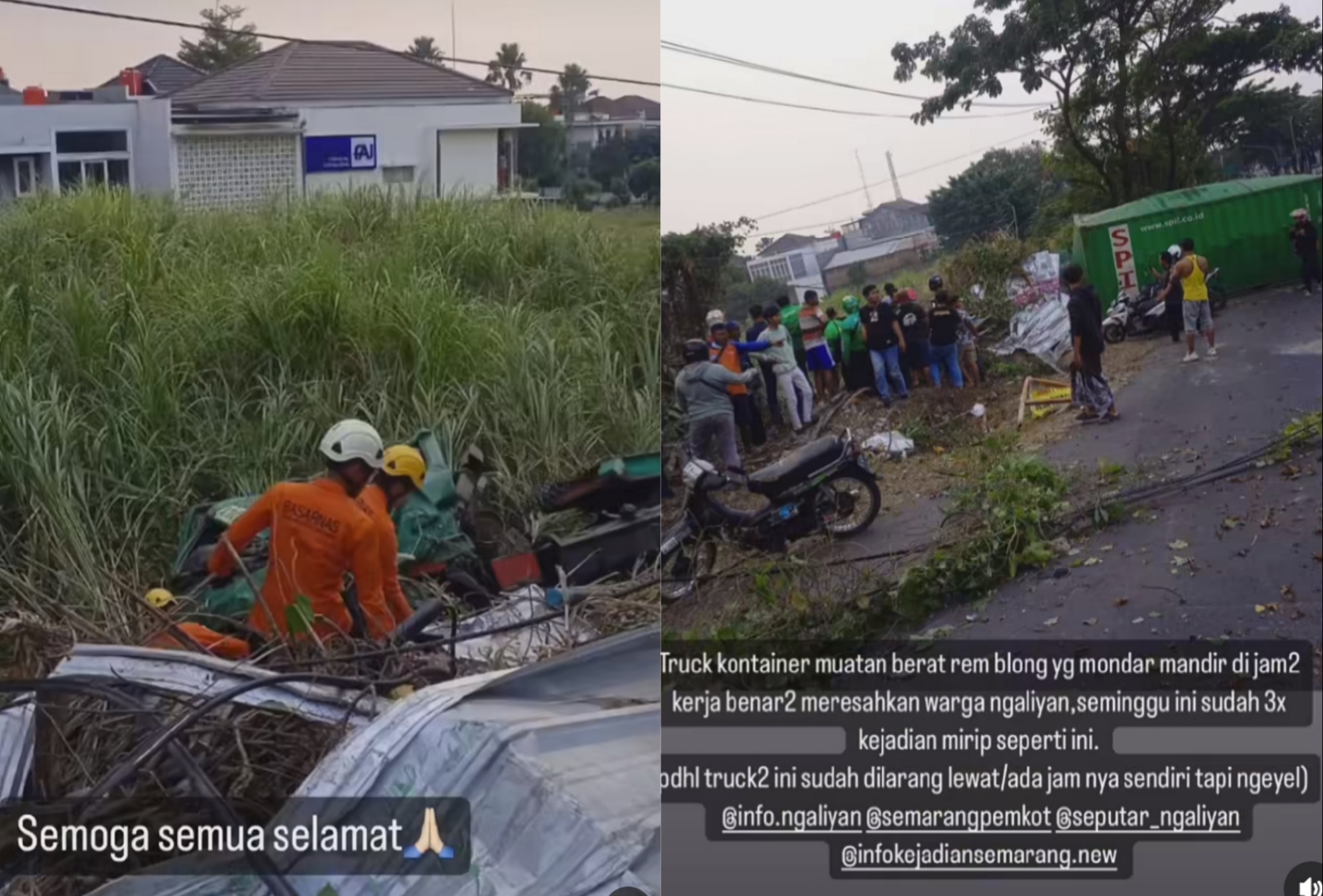 Kecelakaan di Turunan Silayur Semarang