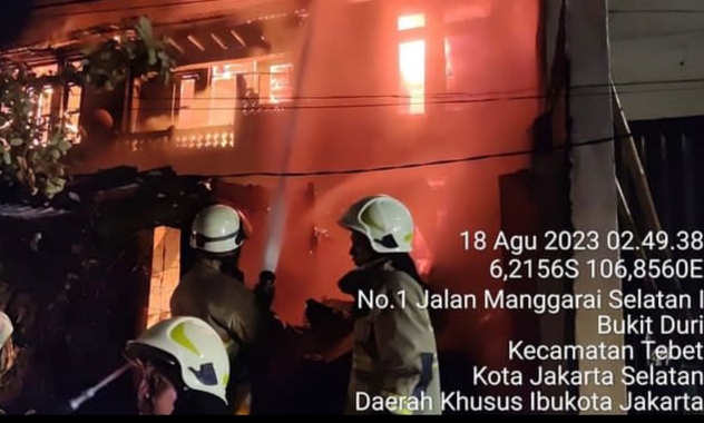 Kebakaran di Tebet Jakarta Selatan hari ini 