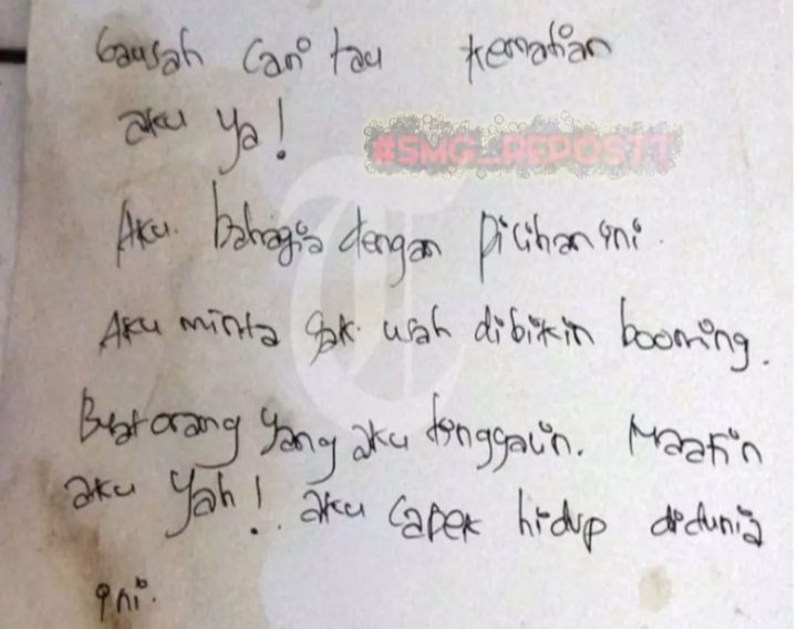 Mahasiswi Udinus Ditemukan Tewas di Kos Tembalang Tinggalkan Surat untuk Orang Tua