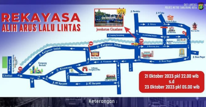 Info penutupan jalan di Tangerang 