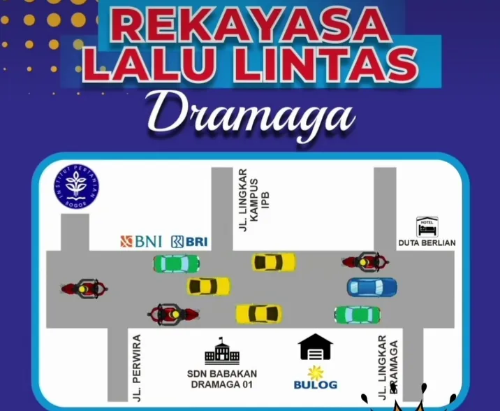 Rekayasa lalu lintas di Dramaga Bogor 
