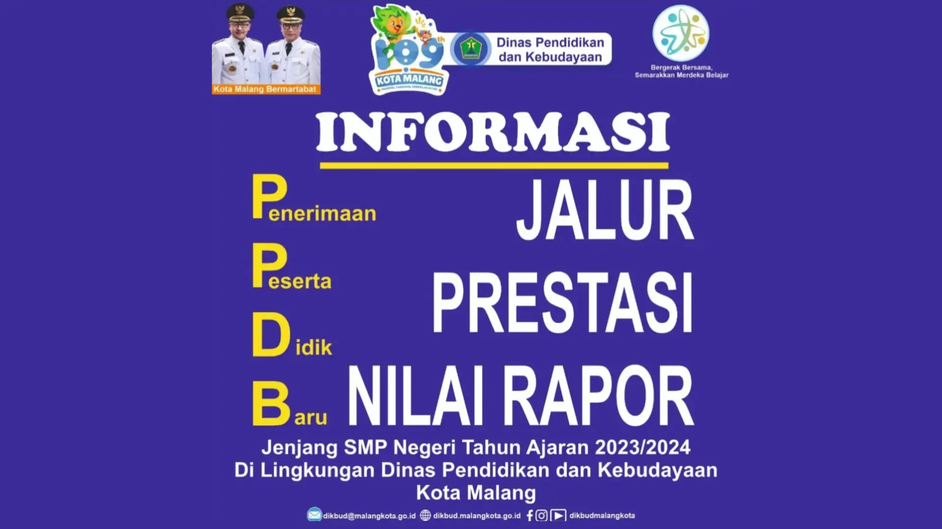 Ketentuan PPDB SMP Malang 2023 Jalur Prestasi Nilai Rapor, Dimulai pada 5 Juni