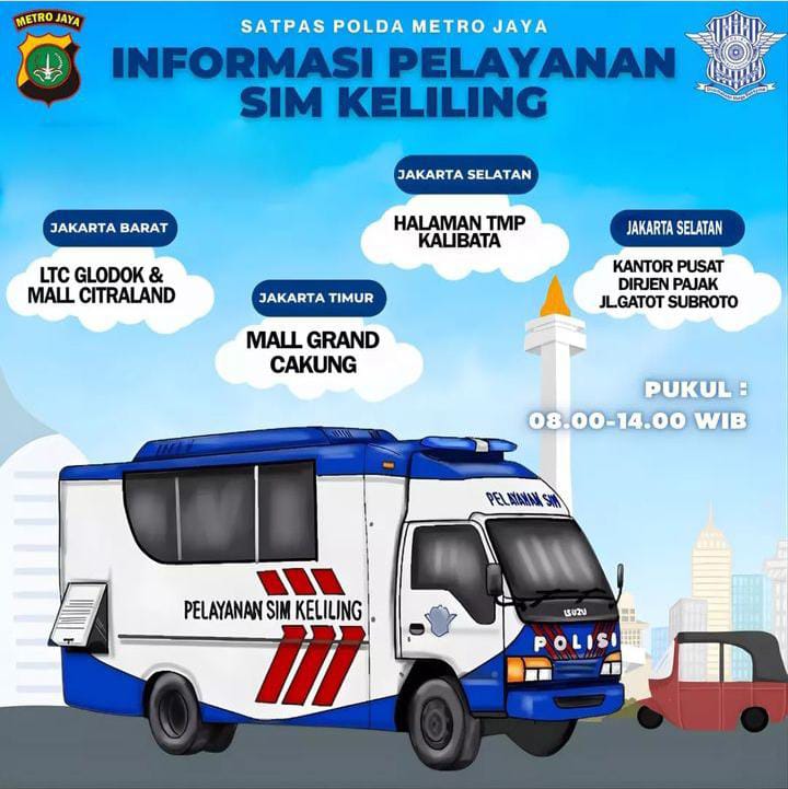 Jadwal pelayanan SIM keliling DKI Jakarta