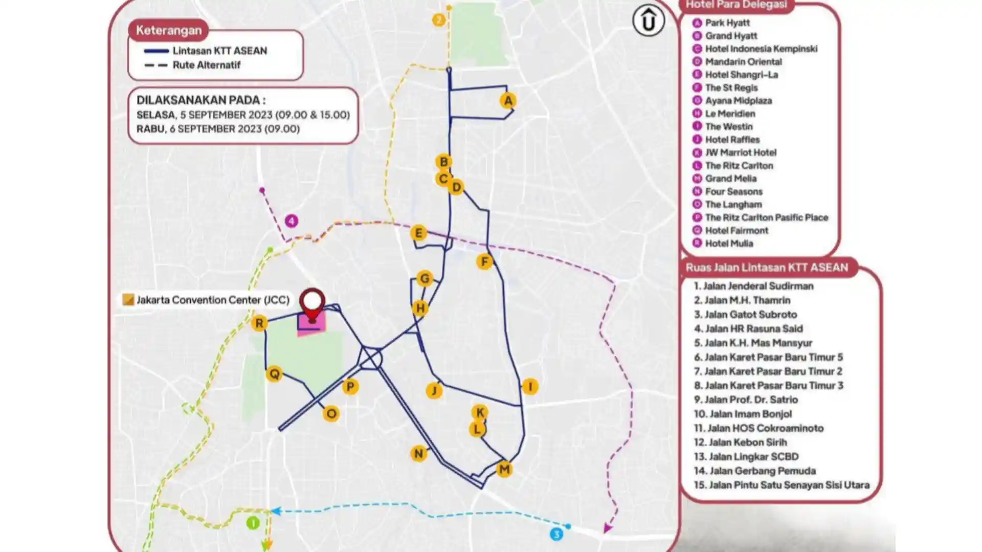 Rute Alternatif Penutupan Jalan KTT ASEAN Jakarta September 2023