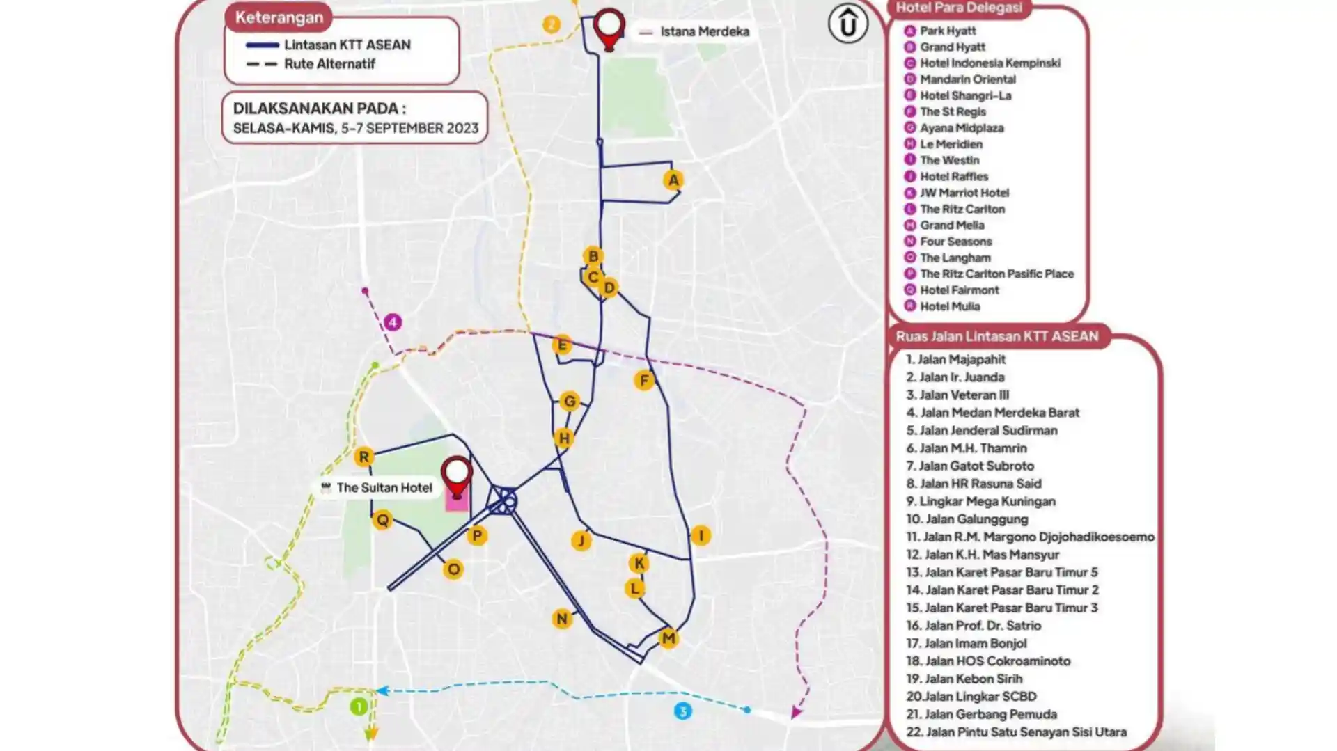 Rute Alternatif Penutupan Jalan KTT ASEAN Jakarta September 2023