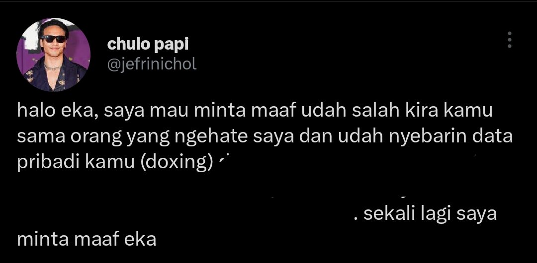 Jefri Nichol doxing netizen