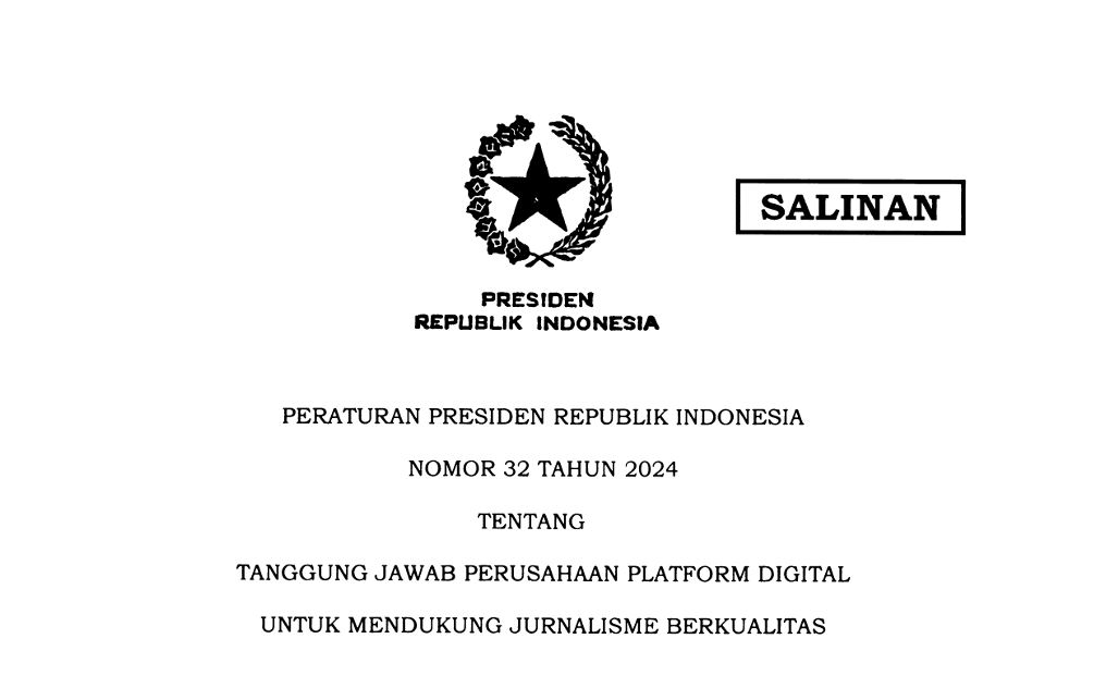 Perpres tentang Publisher Rights