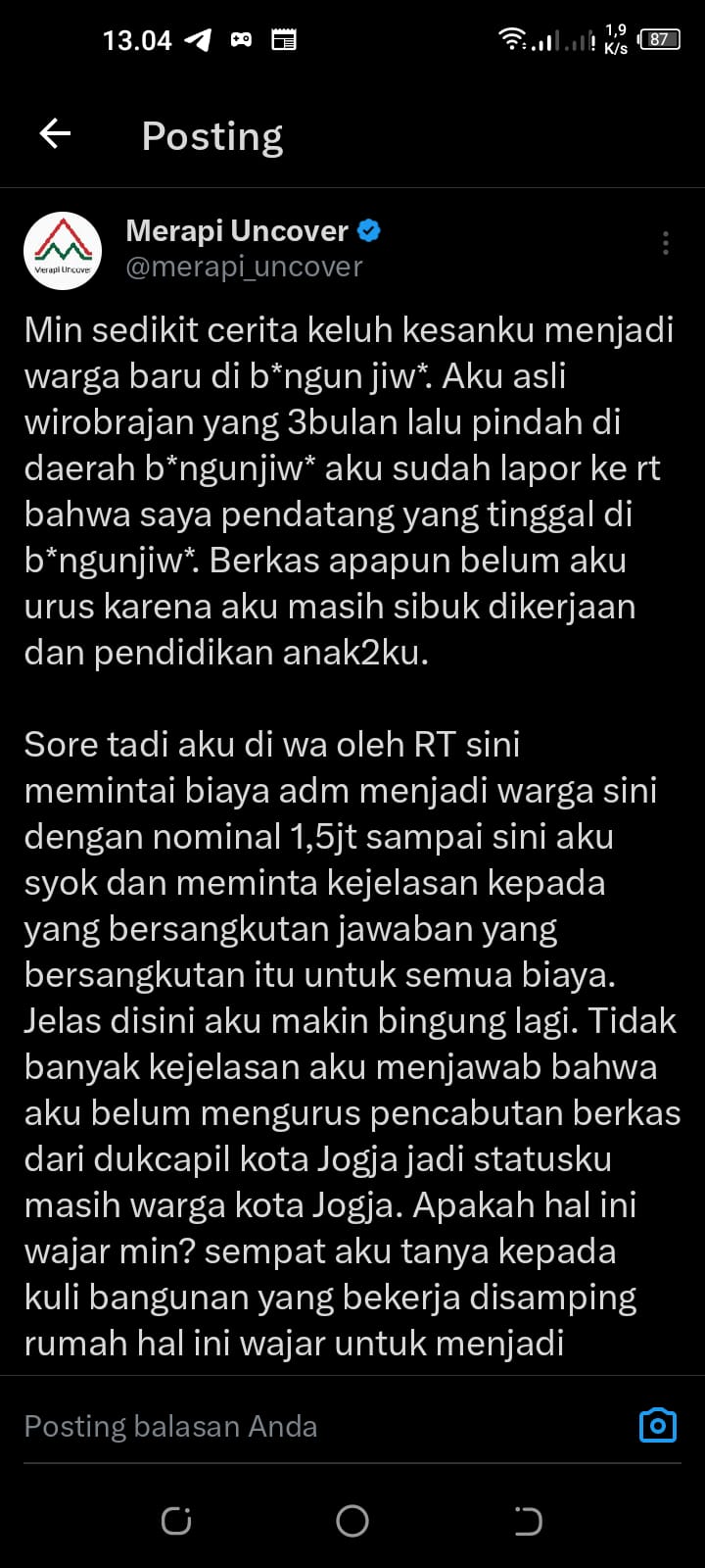 Pendatang Diminta Bayar Rp 1,5 Juta, Ini Kata Lurah Bangunjiwo