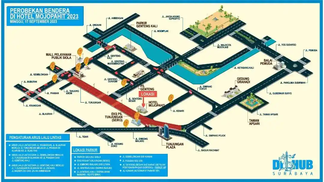 Pengalihan Arus Lalu Lintas Surabaya 17 September 2023, Ada Pertunjukan Teatrikal Kemerdekaan