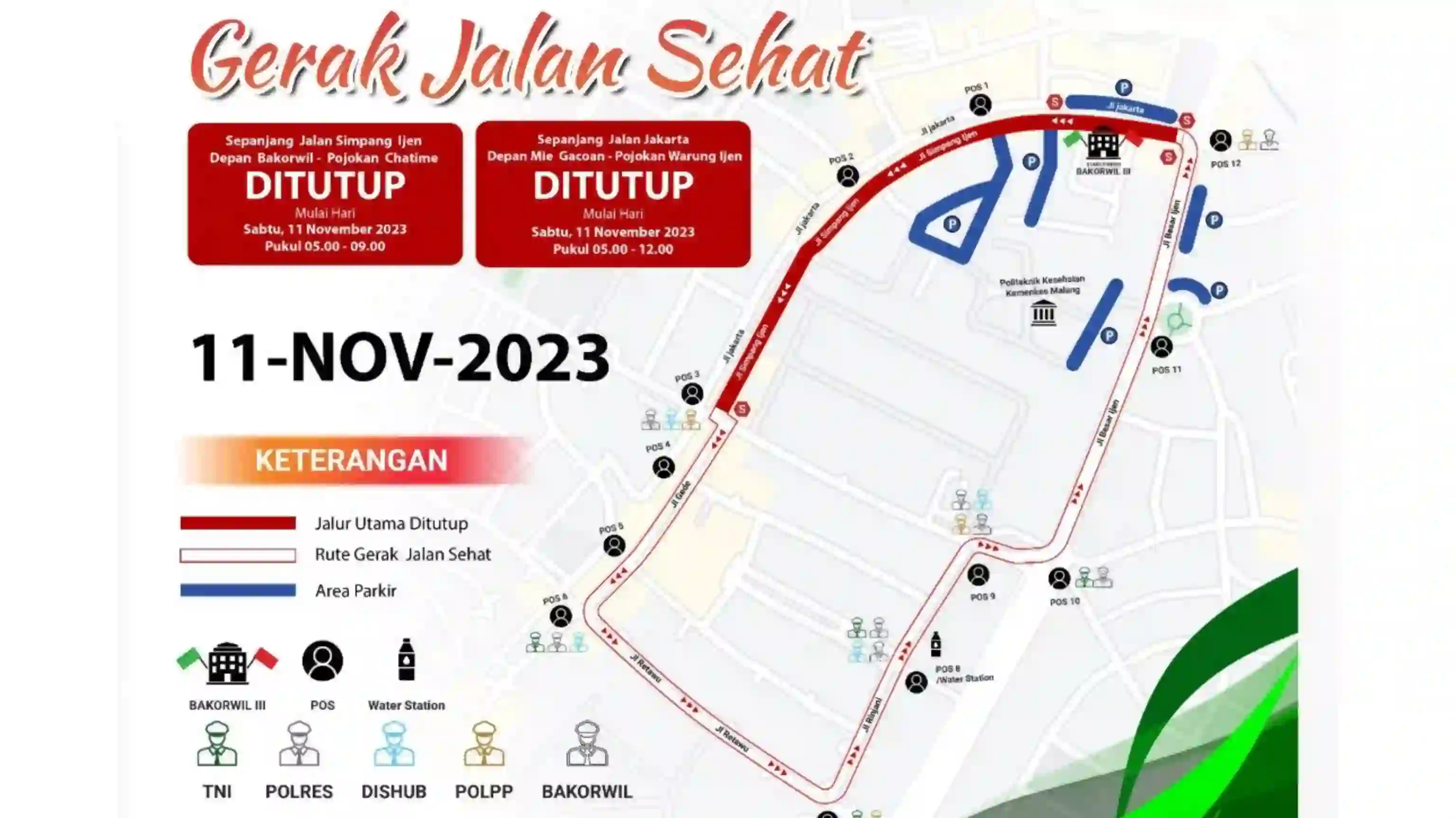 Penutupan Jalan di Malang 11 November 2023