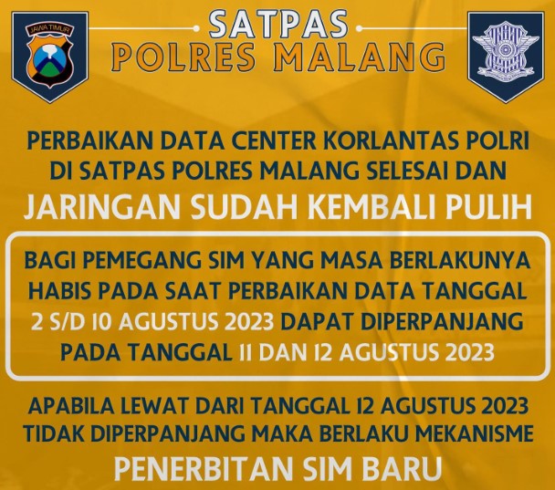 perbaikan data center Korlantas Polri sudah pulih