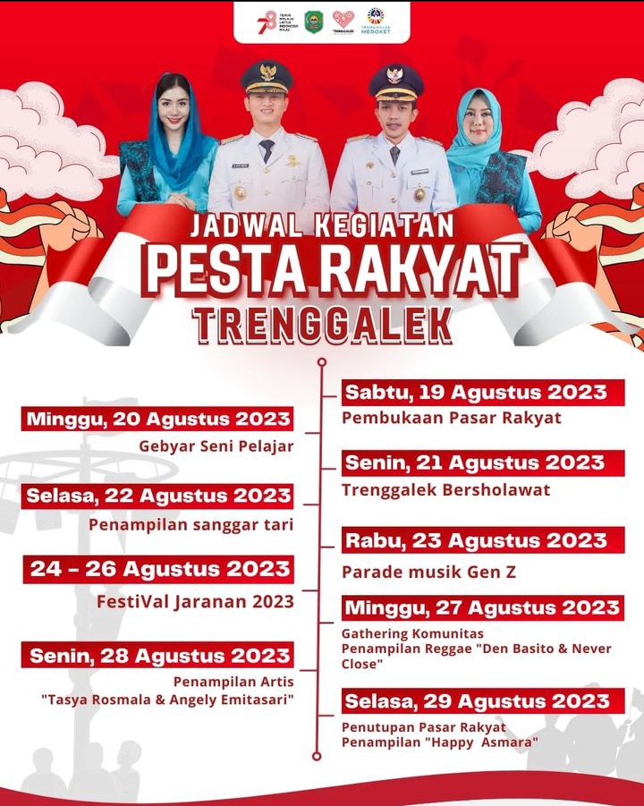 Jadwal Pesta Rakyat Trenggalek 2023, Ada Happy Asmara Hingga Festival Jaranan