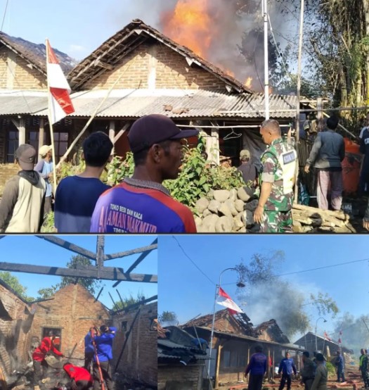 Rumah Terbakar di Dusun Sukun Pulung Ponorogo