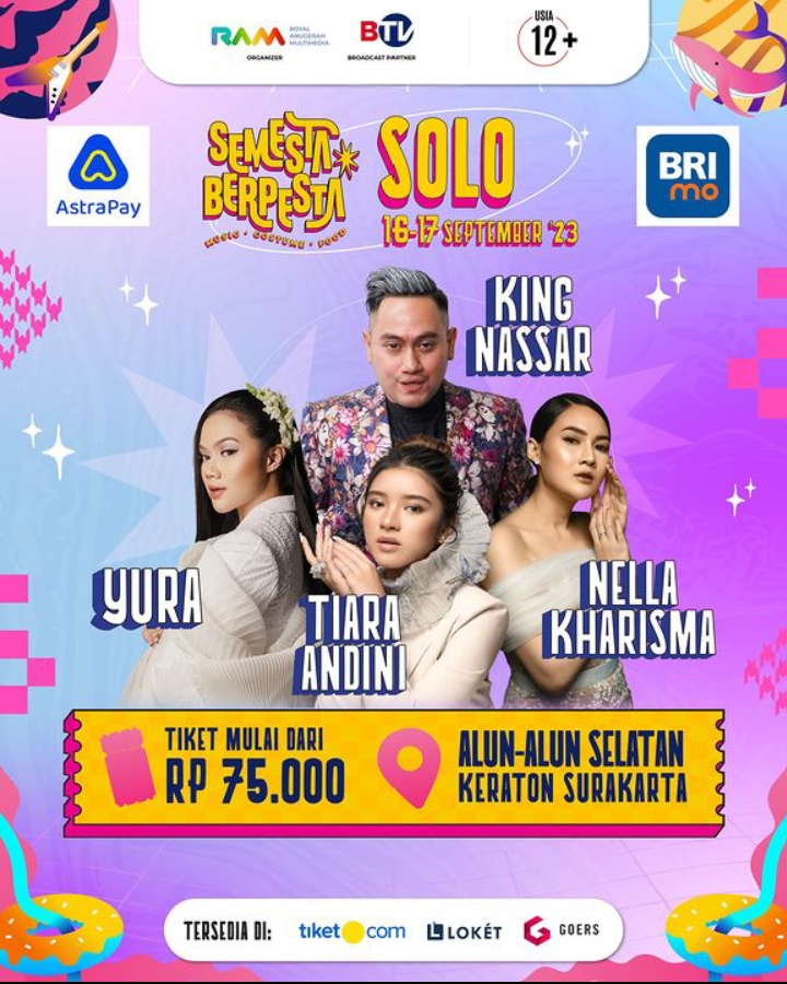 Jadwal Konser Semesta Berpesta 2023 Solo, Ada King Nassar hingga Tiara Andini