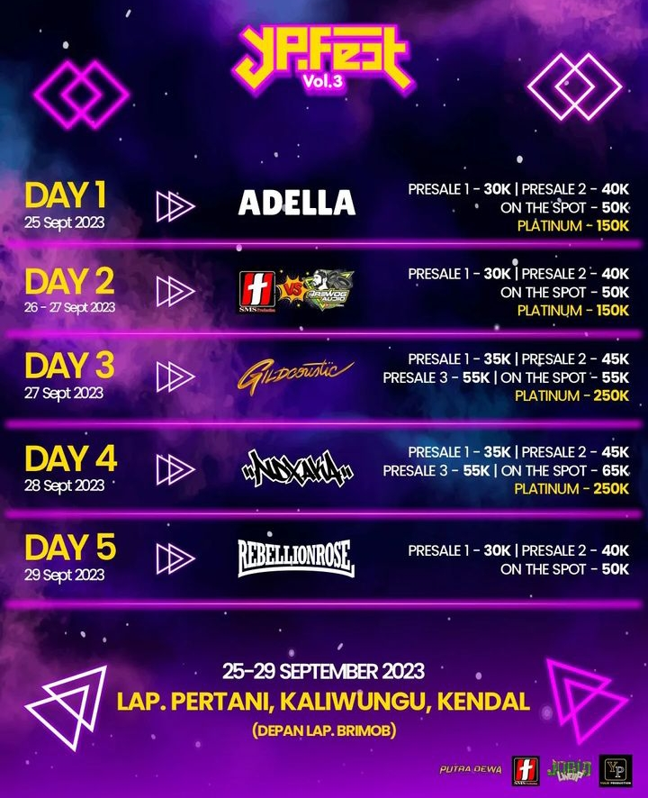 Jadwal Konser YPFest Vol.3 di Kendal September 2023, Ada Gildcoustic hingga NDX AKA