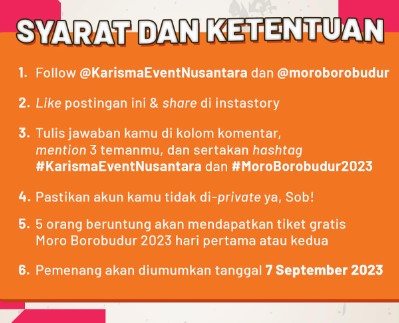 Tiket Gratis Event Moro Borobudur Magelang 2023