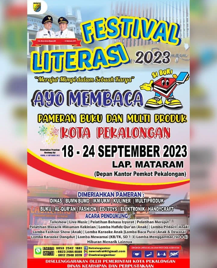 Jadwal Festival Literasi 2023 Kota Pekalongan, Ada Pameran Buku Hingga Gerakan Ayo Membaca