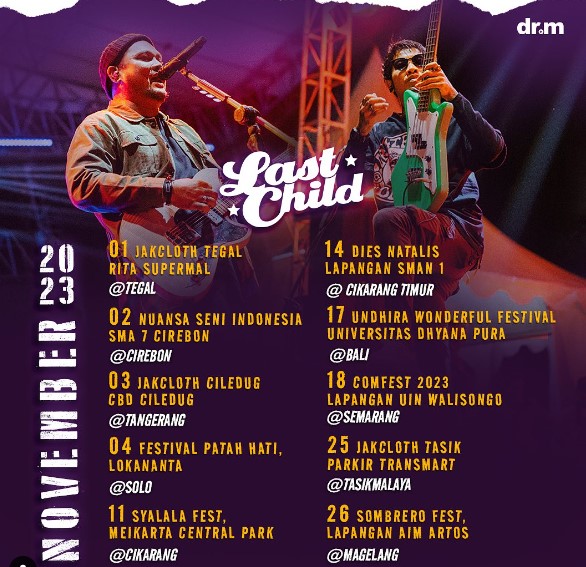 Jadwal Konser Last Child November 2023