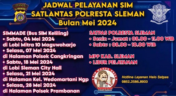 Jadwal SIM Keliling Sleman Mei 2024