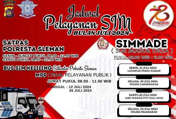 SIM Keliling Sleman Juli 2024