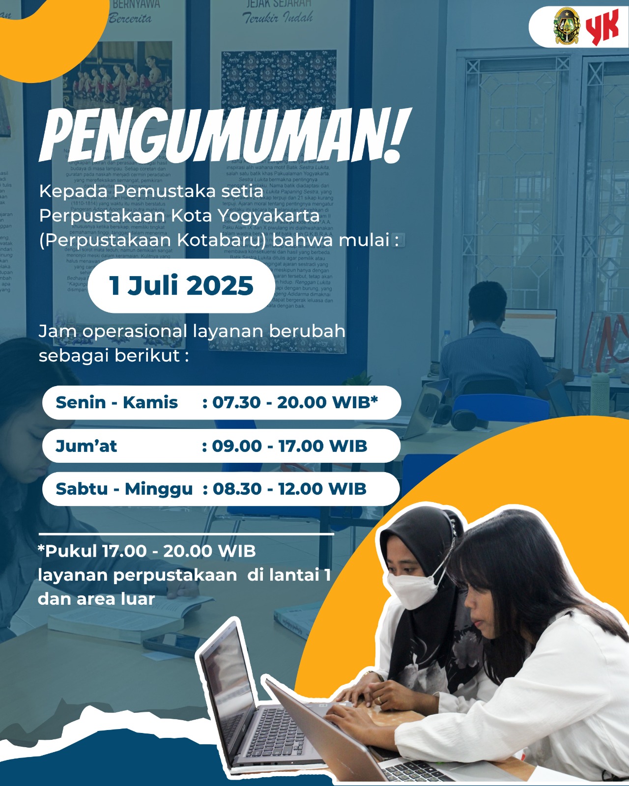 Penuhi Kebutuhan Literasi Masyarakat, Perpustakaan Yogyakarta Kotabaru Buka Sampai Malam