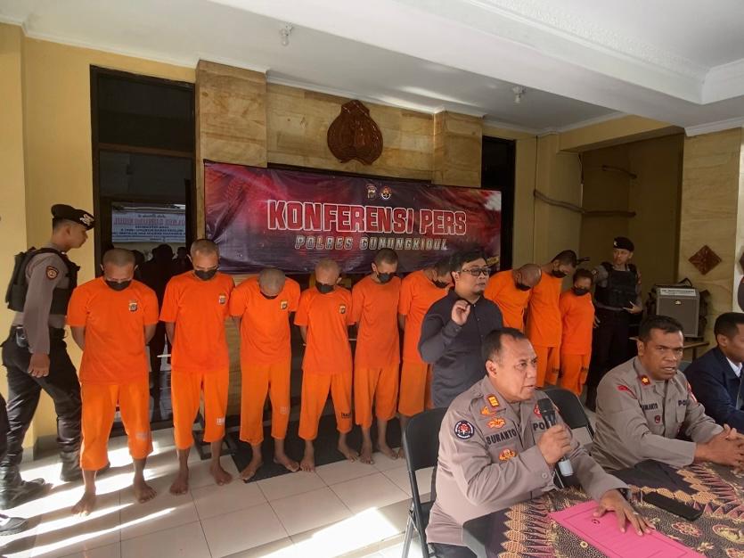 Polres Gunungkidul Tangkap 12 Pelaku Pencurian yang Beraksi Sejak 2024 Silam
